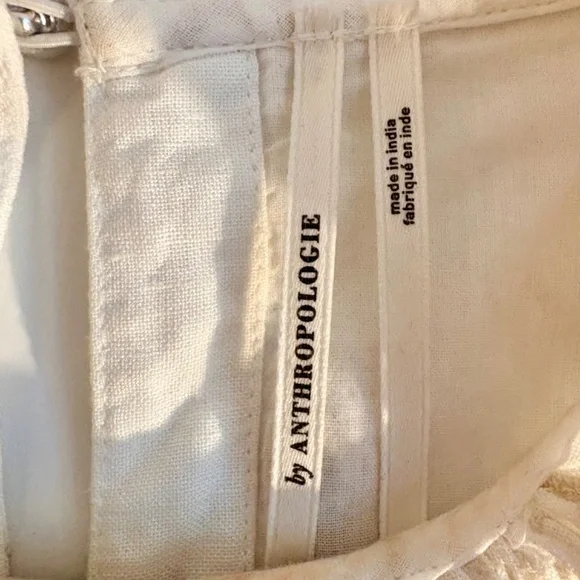 Anthropologie Lainie Long-Sleeve Lace Cutwork Blouse, size XS, Cream - Picture 7 of 8